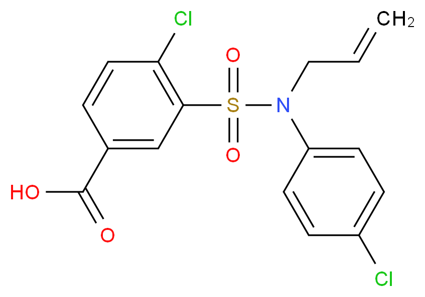 3-[Allyl-(4-chloro-phenyl)-sulfamoyl]-4-chloro-benzoic acid_Molecular_structure_CAS_)