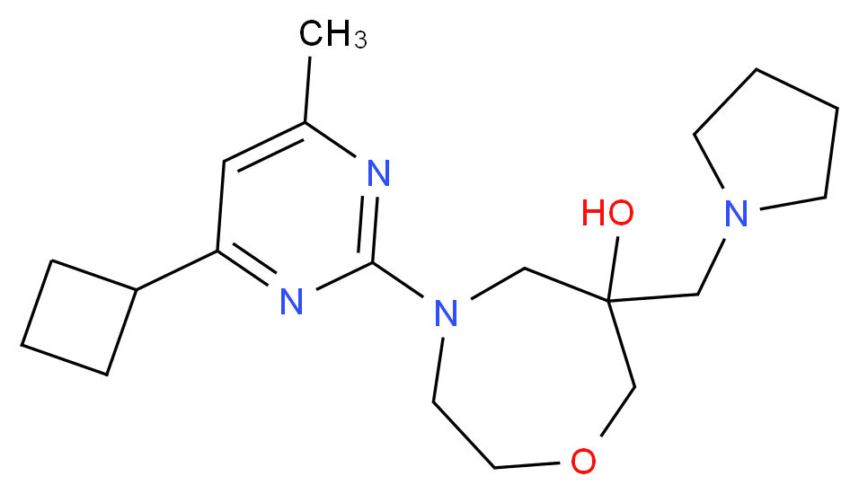 4-(4-cyclobutyl-6-methylpyrimidin-2-yl)-6-(pyrrolidin-1-ylmethyl)-1,4-oxazepan-6-ol_Molecular_structure_CAS_)