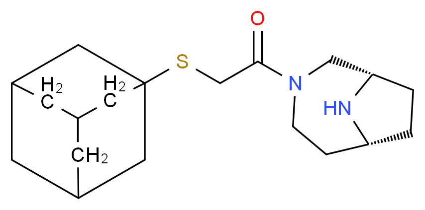 (1S*,6R*)-3-[(1-adamantylthio)acetyl]-3,9-diazabicyclo[4.2.1]nonane_Molecular_structure_CAS_)