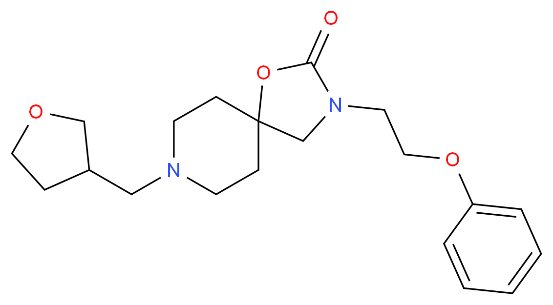3-(2-phenoxyethyl)-8-(tetrahydrofuran-3-ylmethyl)-1-oxa-3,8-diazaspiro[4.5]decan-2-one_Molecular_structure_CAS_)