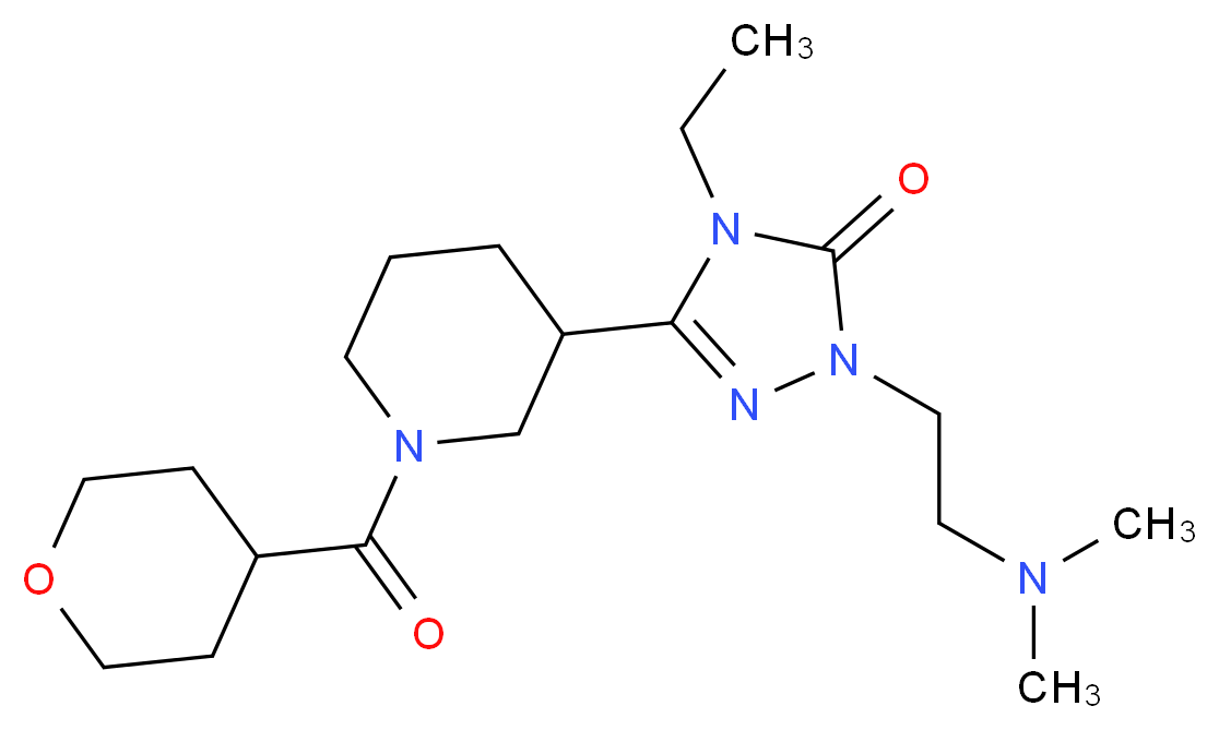 2-[2-(dimethylamino)ethyl]-4-ethyl-5-[1-(tetrahydro-2H-pyran-4-ylcarbonyl)piperidin-3-yl]-2,4-dihydro-3H-1,2,4-triazol-3-one_Molecular_structure_CAS_)