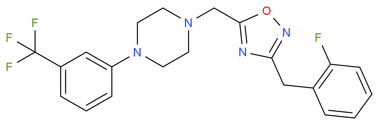 1-{[3-(2-fluorobenzyl)-1,2,4-oxadiazol-5-yl]methyl}-4-[3-(trifluoromethyl)phenyl]piperazine_Molecular_structure_CAS_)