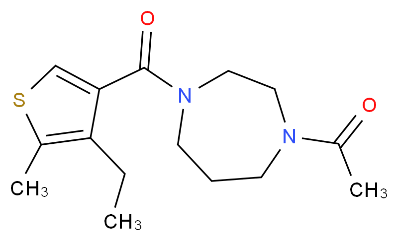 1-acetyl-4-[(4-ethyl-5-methyl-3-thienyl)carbonyl]-1,4-diazepane_Molecular_structure_CAS_)