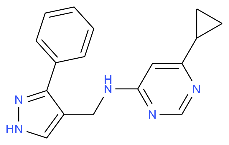 6-cyclopropyl-N-[(3-phenyl-1H-pyrazol-4-yl)methyl]pyrimidin-4-amine_Molecular_structure_CAS_)