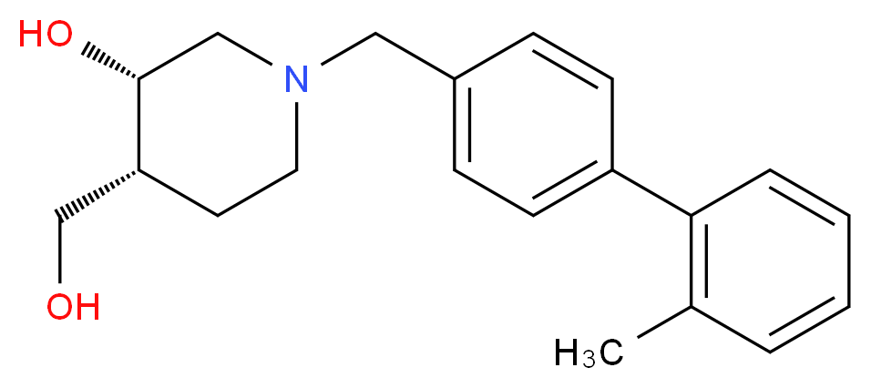 (3S*,4R*)-4-(hydroxymethyl)-1-[(2'-methyl-4-biphenylyl)methyl]-3-piperidinol_Molecular_structure_CAS_)