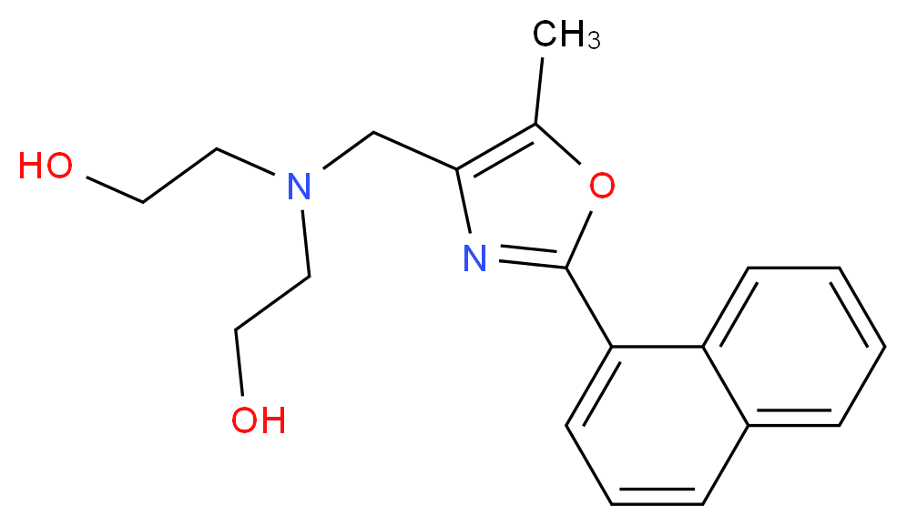 2,2'-({[5-methyl-2-(1-naphthyl)-1,3-oxazol-4-yl]methyl}imino)diethanol_Molecular_structure_CAS_)