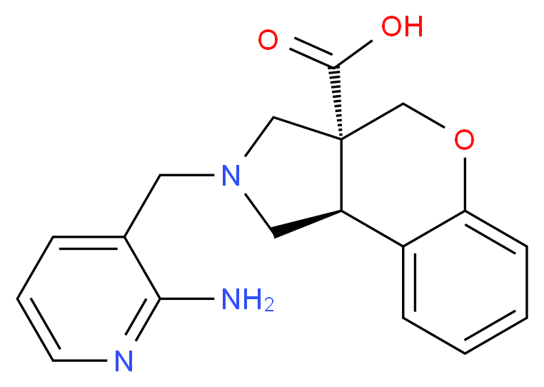 (3aR*,9bR*)-2-[(2-aminopyridin-3-yl)methyl]-1,2,3,9b-tetrahydrochromeno[3,4-c]pyrrole-3a(4H)-carboxylic acid_Molecular_structure_CAS_)