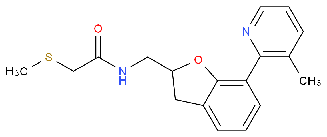 N-{[7-(3-methyl-2-pyridinyl)-2,3-dihydro-1-benzofuran-2-yl]methyl}-2-(methylthio)acetamide_Molecular_structure_CAS_)