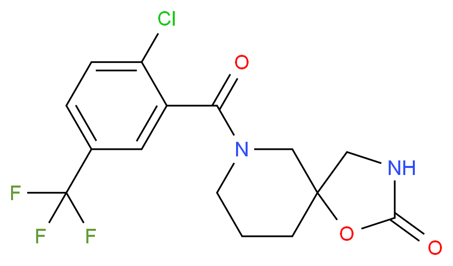 7-[2-chloro-5-(trifluoromethyl)benzoyl]-1-oxa-3,7-diazaspiro[4.5]decan-2-one_Molecular_structure_CAS_)
