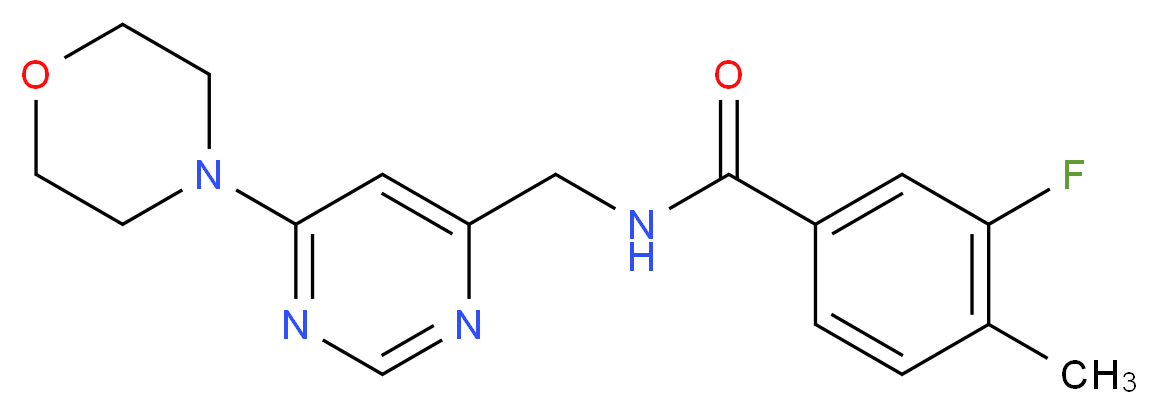 3-fluoro-4-methyl-N-{[6-(4-morpholinyl)-4-pyrimidinyl]methyl}benzamide_Molecular_structure_CAS_)
