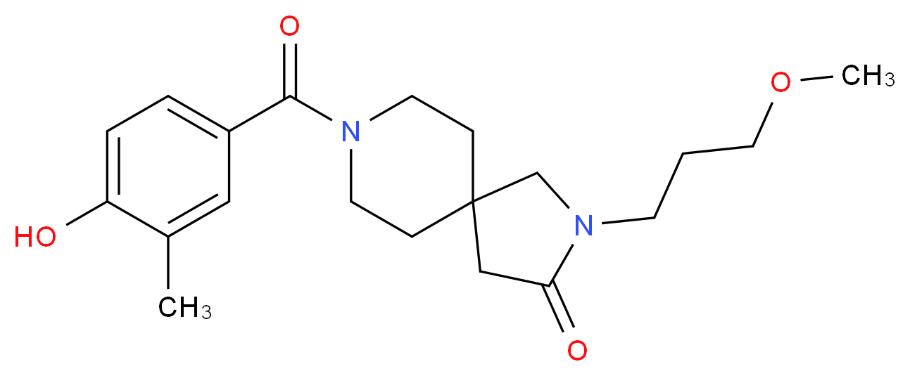 8-(4-hydroxy-3-methylbenzoyl)-2-(3-methoxypropyl)-2,8-diazaspiro[4.5]decan-3-one_Molecular_structure_CAS_)