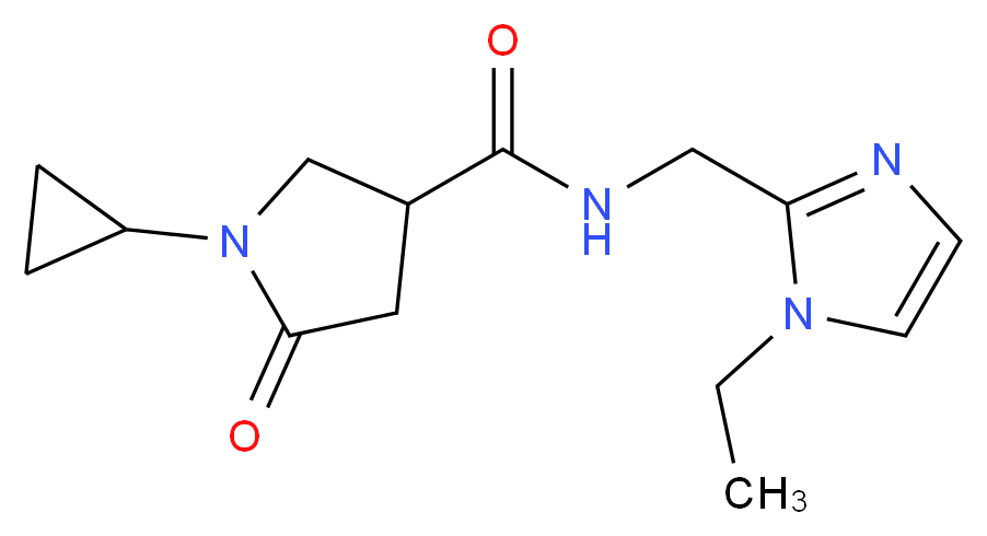 1-cyclopropyl-N-[(1-ethyl-1H-imidazol-2-yl)methyl]-5-oxo-3-pyrrolidinecarboxamide_Molecular_structure_CAS_)