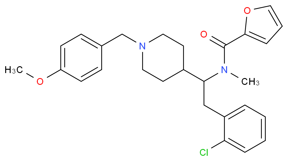 N-{2-(2-chlorophenyl)-1-[1-(4-methoxybenzyl)-4-piperidinyl]ethyl}-N-methyl-2-furamide_Molecular_structure_CAS_)