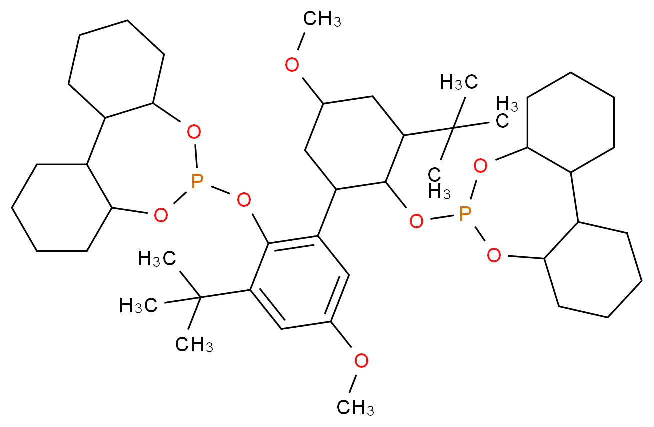 6,6′-[(3,3′-Di-tert-butyl-5,5′-dimethoxy-1,1′-biphenyl-2,2′-diyl)bis(oxy)]bis(dibenzo[d,f][1,3,2]dioxaphosphepin)_Molecular_structure_CAS_121627-17-6)
