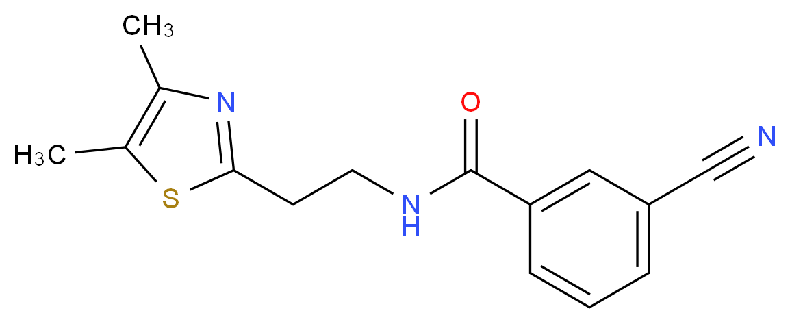 3-cyano-N-[2-(4,5-dimethyl-1,3-thiazol-2-yl)ethyl]benzamide_Molecular_structure_CAS_)