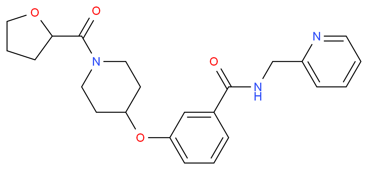 N-(2-pyridinylmethyl)-3-{[1-(tetrahydro-2-furanylcarbonyl)-4-piperidinyl]oxy}benzamide_Molecular_structure_CAS_)