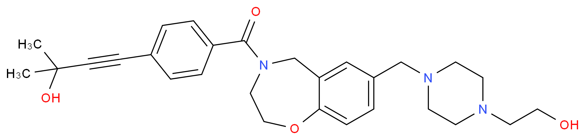 4-(4-{[7-{[4-(2-hydroxyethyl)-1-piperazinyl]methyl}-2,3-dihydro-1,4-benzoxazepin-4(5H)-yl]carbonyl}phenyl)-2-methyl-3-butyn-2-ol_Molecular_structure_CAS_)