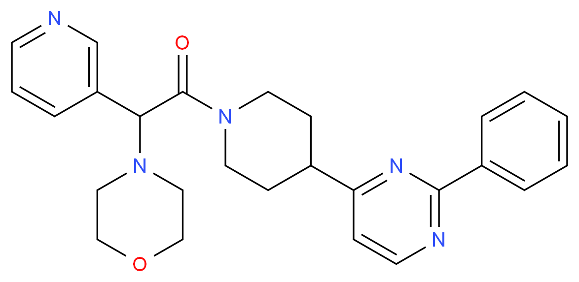 4-[2-oxo-2-[4-(2-phenyl-4-pyrimidinyl)-1-piperidinyl]-1-(3-pyridinyl)ethyl]morpholine_Molecular_structure_CAS_)
