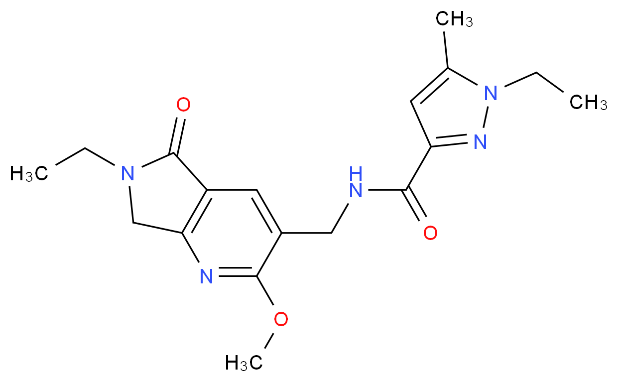 1-ethyl-N-[(6-ethyl-2-methoxy-5-oxo-6,7-dihydro-5H-pyrrolo[3,4-b]pyridin-3-yl)methyl]-5-methyl-1H-pyrazole-3-carboxamide_Molecular_structure_CAS_)