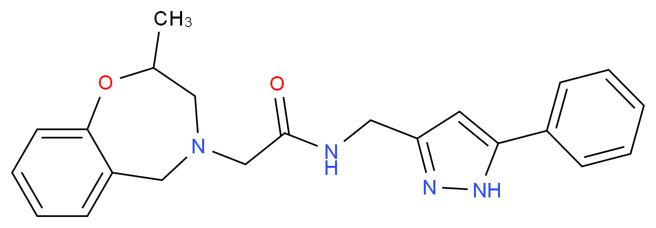 2-(2-methyl-2,3-dihydro-1,4-benzoxazepin-4(5H)-yl)-N-[(5-phenyl-1H-pyrazol-3-yl)methyl]acetamide_Molecular_structure_CAS_)