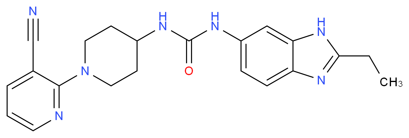 N-[1-(3-cyanopyridin-2-yl)piperidin-4-yl]-N'-(2-ethyl-1H-benzimidazol-6-yl)urea_Molecular_structure_CAS_)