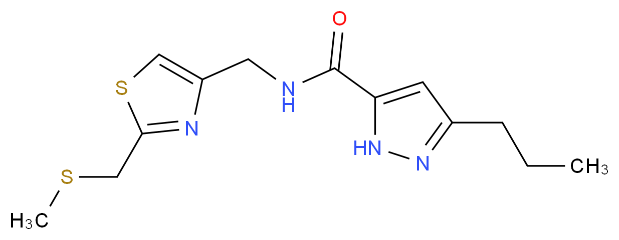 N-({2-[(methylthio)methyl]-1,3-thiazol-4-yl}methyl)-3-propyl-1H-pyrazole-5-carboxamide_Molecular_structure_CAS_)