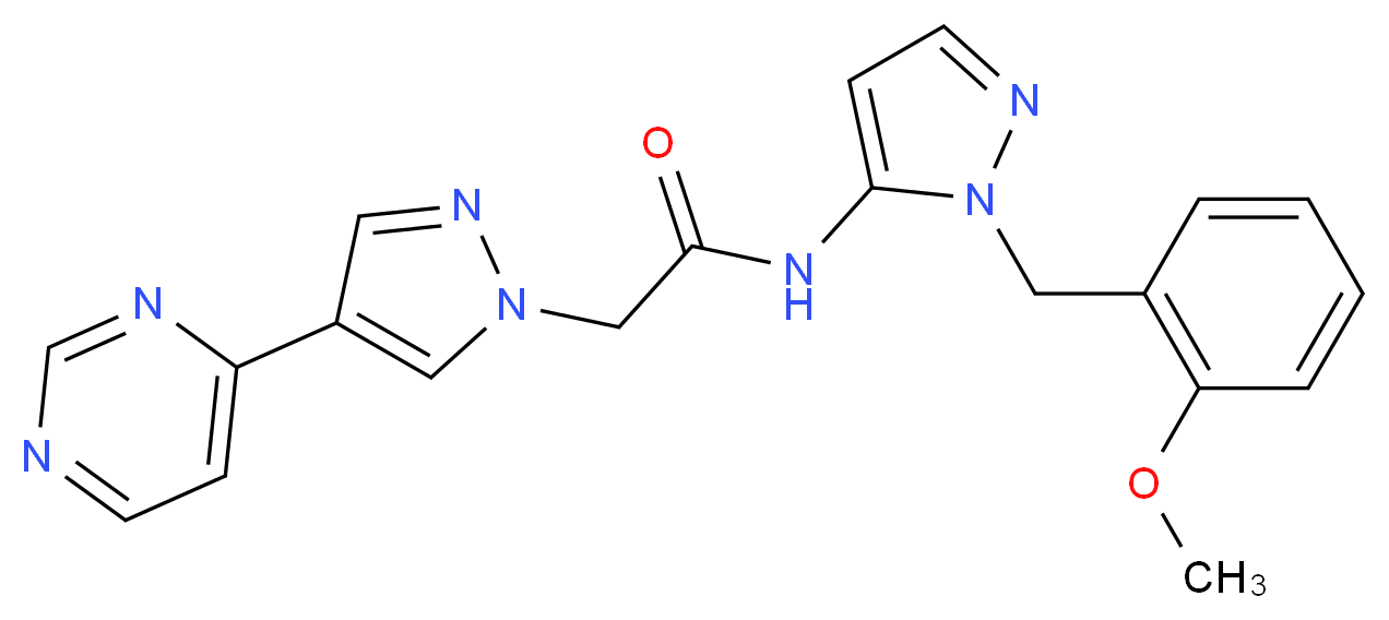 N-[1-(2-methoxybenzyl)-1H-pyrazol-5-yl]-2-(4-pyrimidin-4-yl-1H-pyrazol-1-yl)acetamide_Molecular_structure_CAS_)