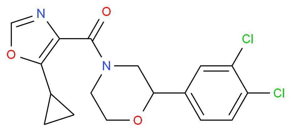 4-[(5-cyclopropyl-1,3-oxazol-4-yl)carbonyl]-2-(3,4-dichlorophenyl)morpholine_Molecular_structure_CAS_)