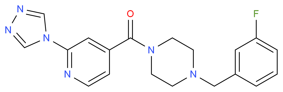 1-(3-fluorobenzyl)-4-[2-(4H-1,2,4-triazol-4-yl)isonicotinoyl]piperazine_Molecular_structure_CAS_)