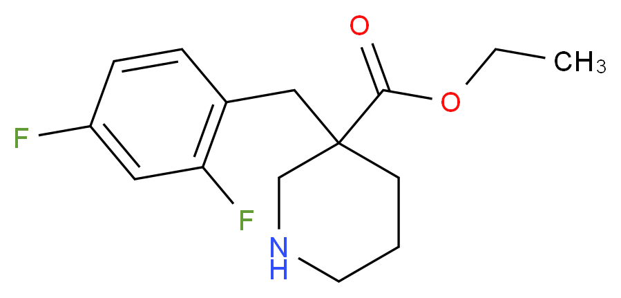 ethyl 3-(2,4-difluorobenzyl)piperidine-3-carboxylate_Molecular_structure_CAS_)