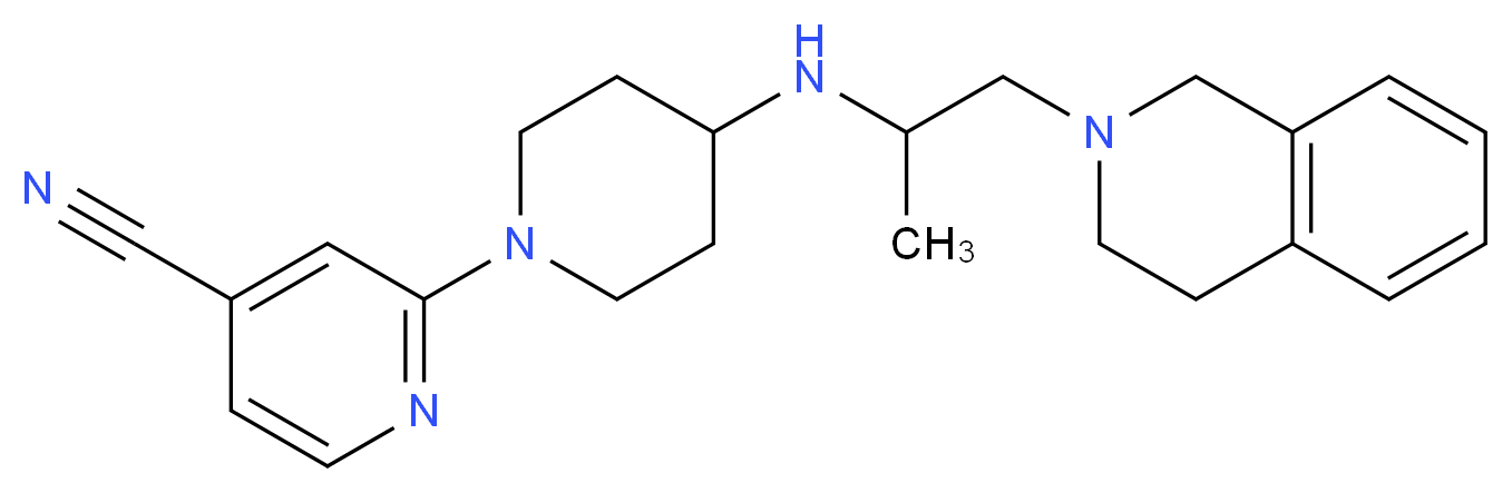 2-(4-{[2-(3,4-dihydroisoquinolin-2(1H)-yl)-1-methylethyl]amino}piperidin-1-yl)isonicotinonitrile_Molecular_structure_CAS_)