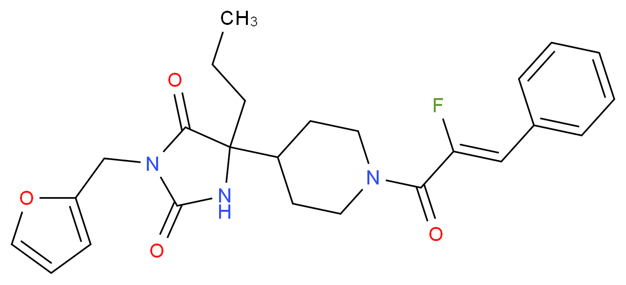 5-{1-[(2Z)-2-fluoro-3-phenyl-2-propenoyl]-4-piperidinyl}-3-(2-furylmethyl)-5-propyl-2,4-imidazolidinedione_Molecular_structure_CAS_)