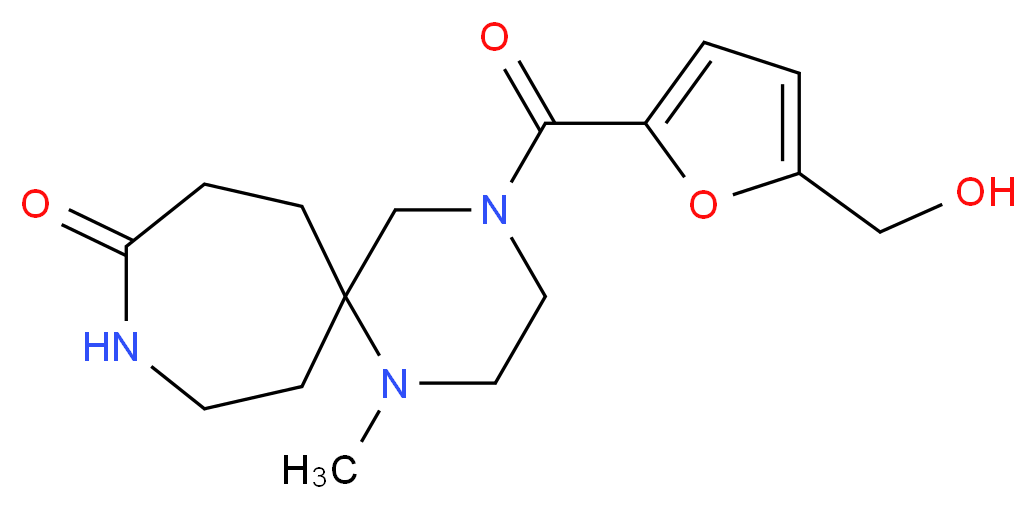 4-[5-(hydroxymethyl)-2-furoyl]-1-methyl-1,4,9-triazaspiro[5.6]dodecan-10-one_Molecular_structure_CAS_)