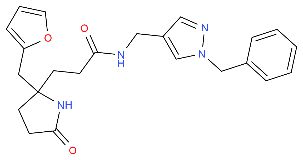N-[(1-benzyl-1H-pyrazol-4-yl)methyl]-3-[2-(2-furylmethyl)-5-oxo-2-pyrrolidinyl]propanamide_Molecular_structure_CAS_)