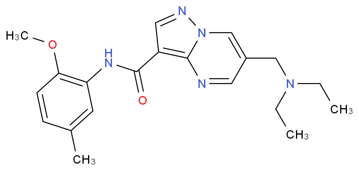 6-[(diethylamino)methyl]-N-(2-methoxy-5-methylphenyl)pyrazolo[1,5-a]pyrimidine-3-carboxamide_Molecular_structure_CAS_)