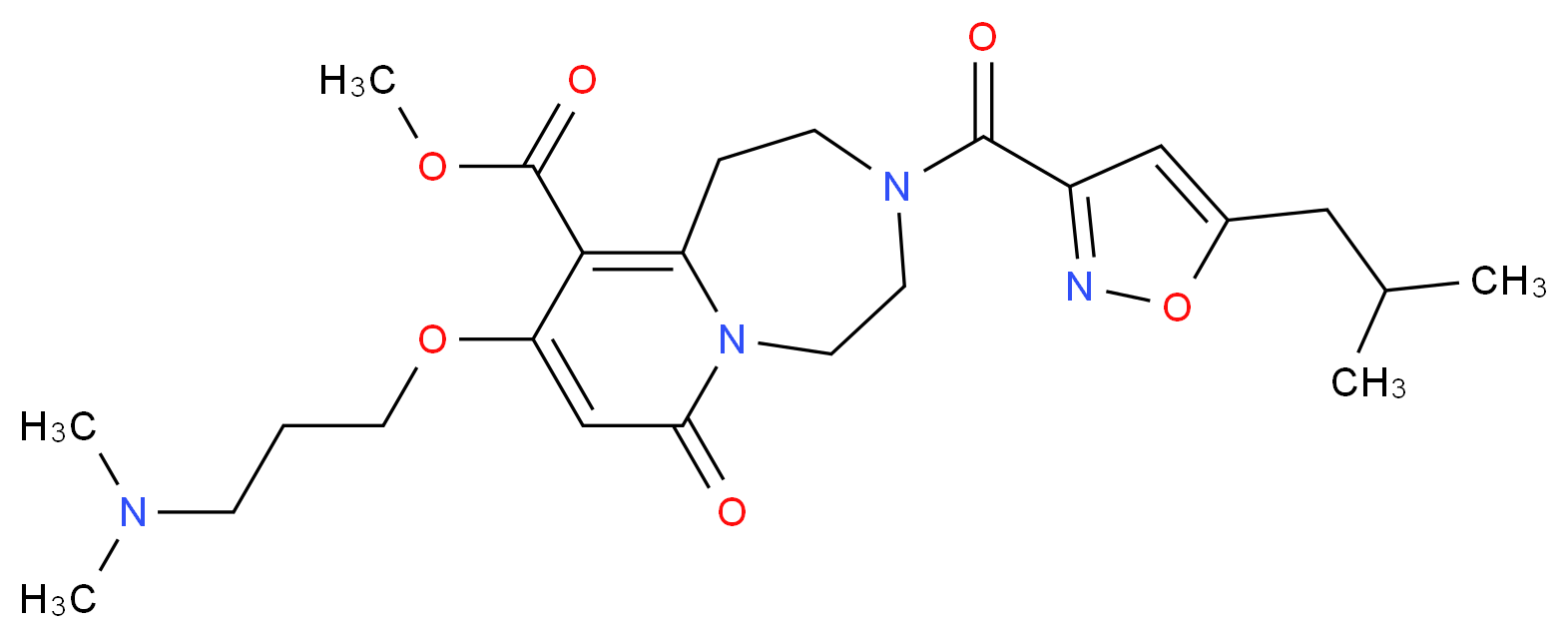 methyl 9-[3-(dimethylamino)propoxy]-3-[(5-isobutyl-3-isoxazolyl)carbonyl]-7-oxo-1,2,3,4,5,7-hexahydropyrido[1,2-d][1,4]diazepine-10-carboxylate_Molecular_structure_CAS_)