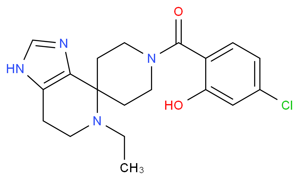 5-chloro-2-[(5-ethyl-1,5,6,7-tetrahydro-1'H-spiro[imidazo[4,5-c]pyridine-4,4'-piperidin]-1'-yl)carbonyl]phenol_Molecular_structure_CAS_)