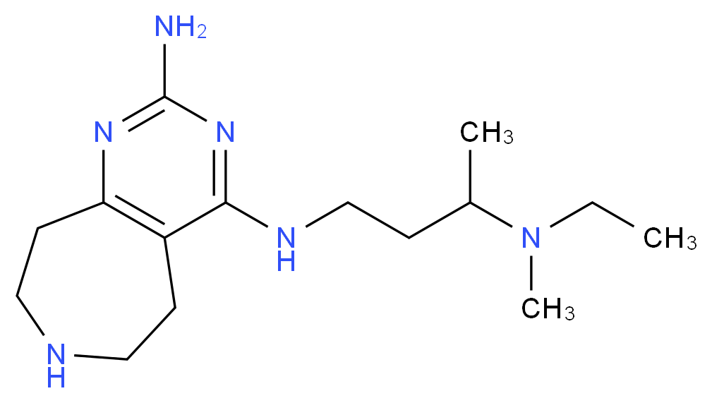 N~4~-{3-[ethyl(methyl)amino]butyl}-6,7,8,9-tetrahydro-5H-pyrimido[4,5-d]azepine-2,4-diamine_Molecular_structure_CAS_)