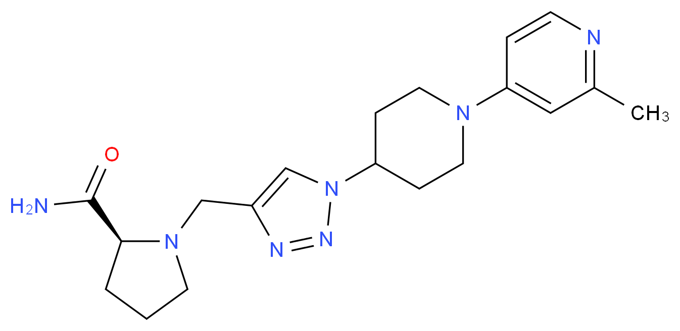 (2S)-1-({1-[1-(2-methylpyridin-4-yl)piperidin-4-yl]-1H-1,2,3-triazol-4-yl}methyl)pyrrolidine-2-carboxamide_Molecular_structure_CAS_)