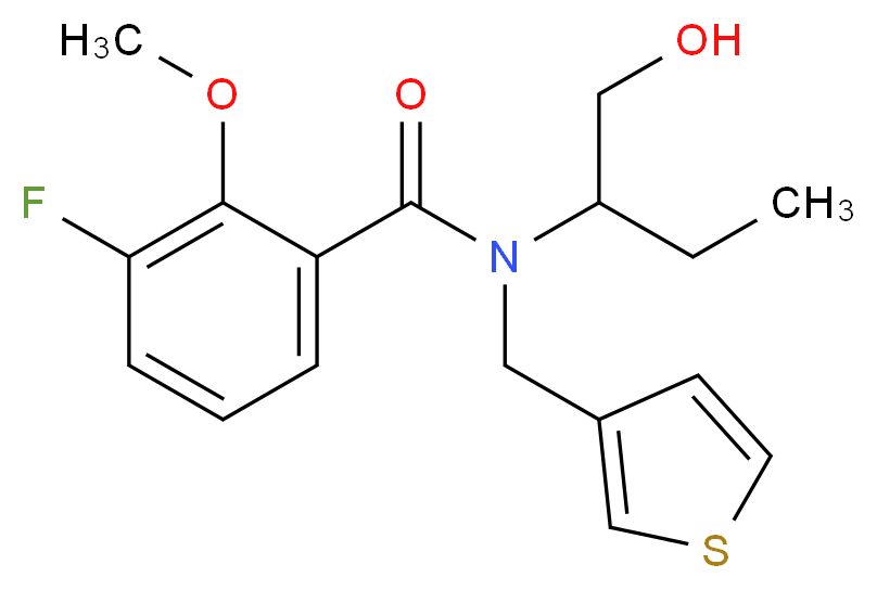 3-fluoro-N-[1-(hydroxymethyl)propyl]-2-methoxy-N-(3-thienylmethyl)benzamide_Molecular_structure_CAS_)