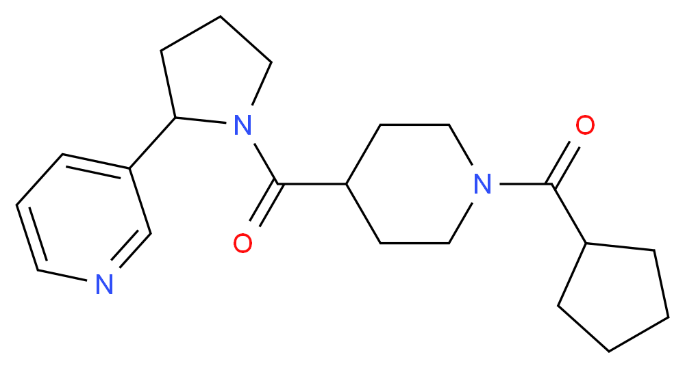 3-(1-{[1-(cyclopentylcarbonyl)-4-piperidinyl]carbonyl}-2-pyrrolidinyl)pyridine_Molecular_structure_CAS_)