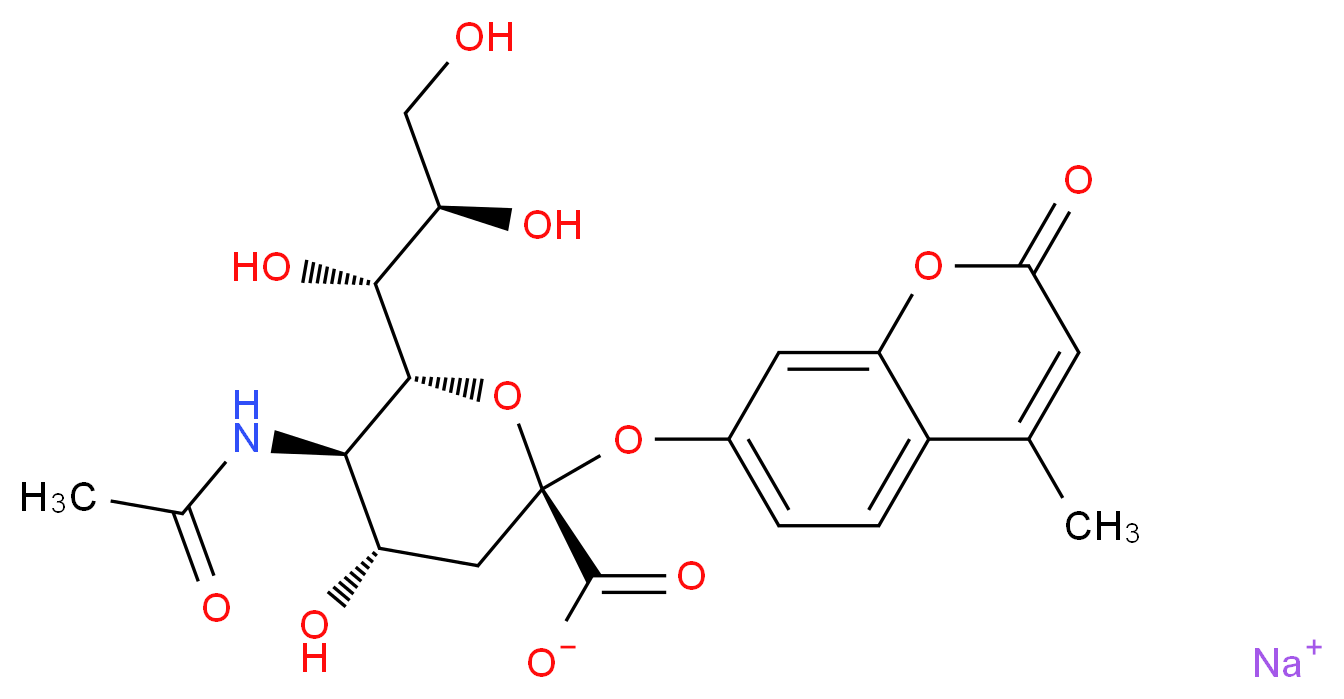 2'-(4-Methylumbelliferyl)-α-D-N-acetylneuraminic Acid, Sodium Salt_Molecular_structure_CAS_76204-02-9)