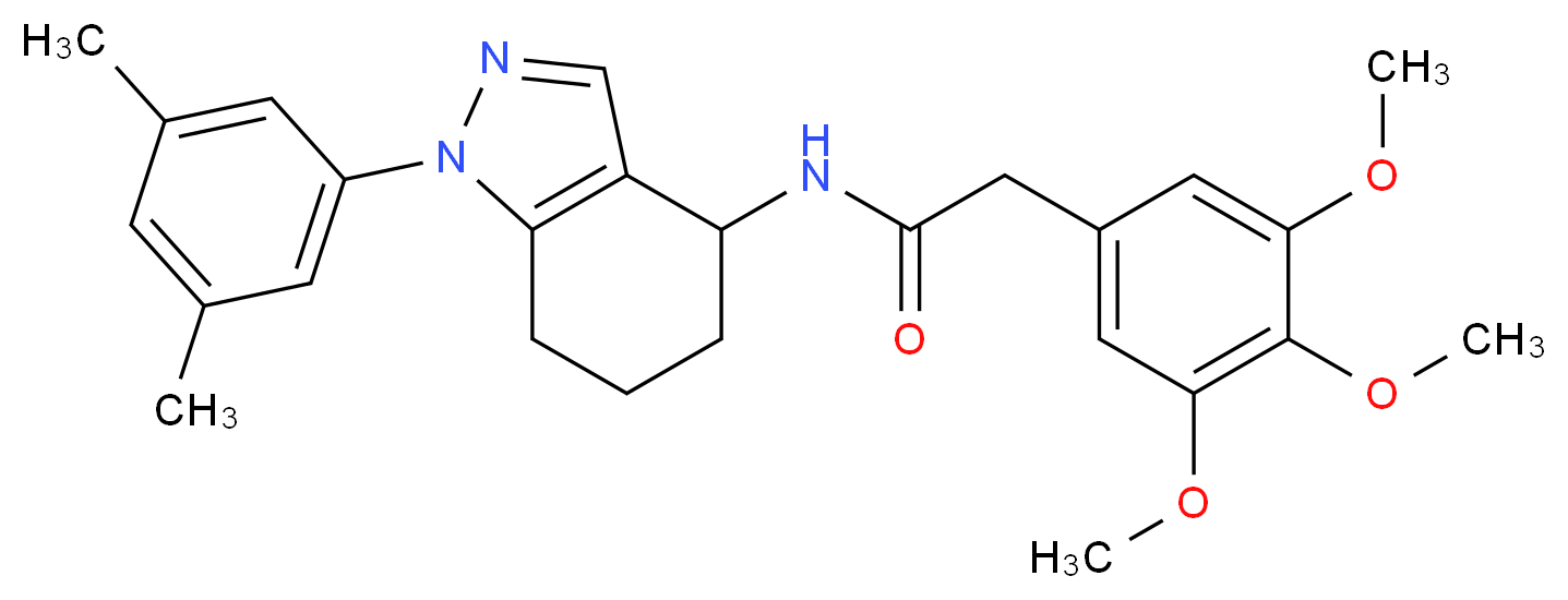 N-[1-(3,5-dimethylphenyl)-4,5,6,7-tetrahydro-1H-indazol-4-yl]-2-(3,4,5-trimethoxyphenyl)acetamide_Molecular_structure_CAS_)