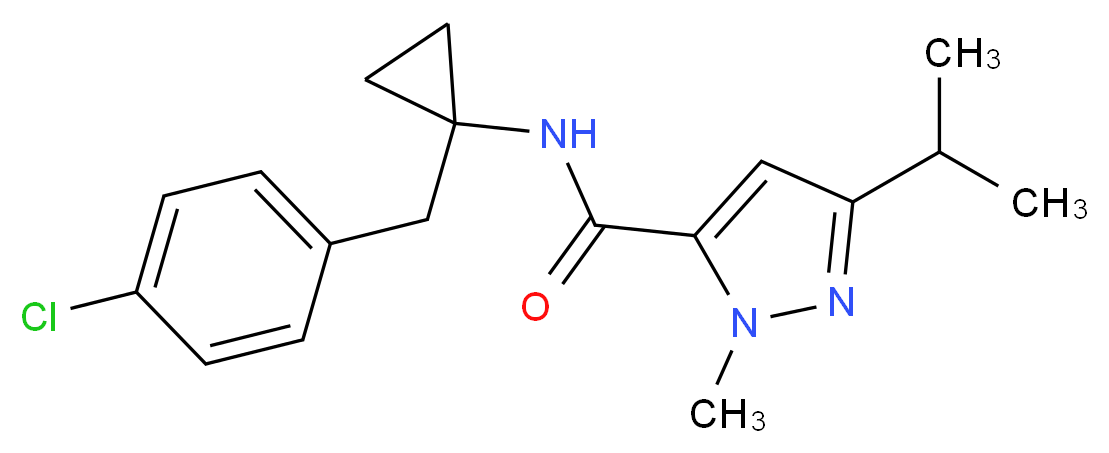 N-[1-(4-chlorobenzyl)cyclopropyl]-3-isopropyl-1-methyl-1H-pyrazole-5-carboxamide_Molecular_structure_CAS_)