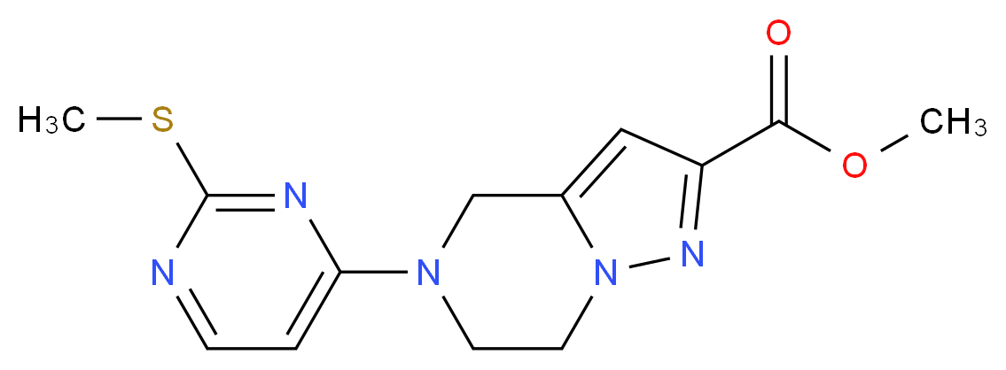 methyl 5-[2-(methylthio)pyrimidin-4-yl]-4,5,6,7-tetrahydropyrazolo[1,5-a]pyrazine-2-carboxylate_Molecular_structure_CAS_)