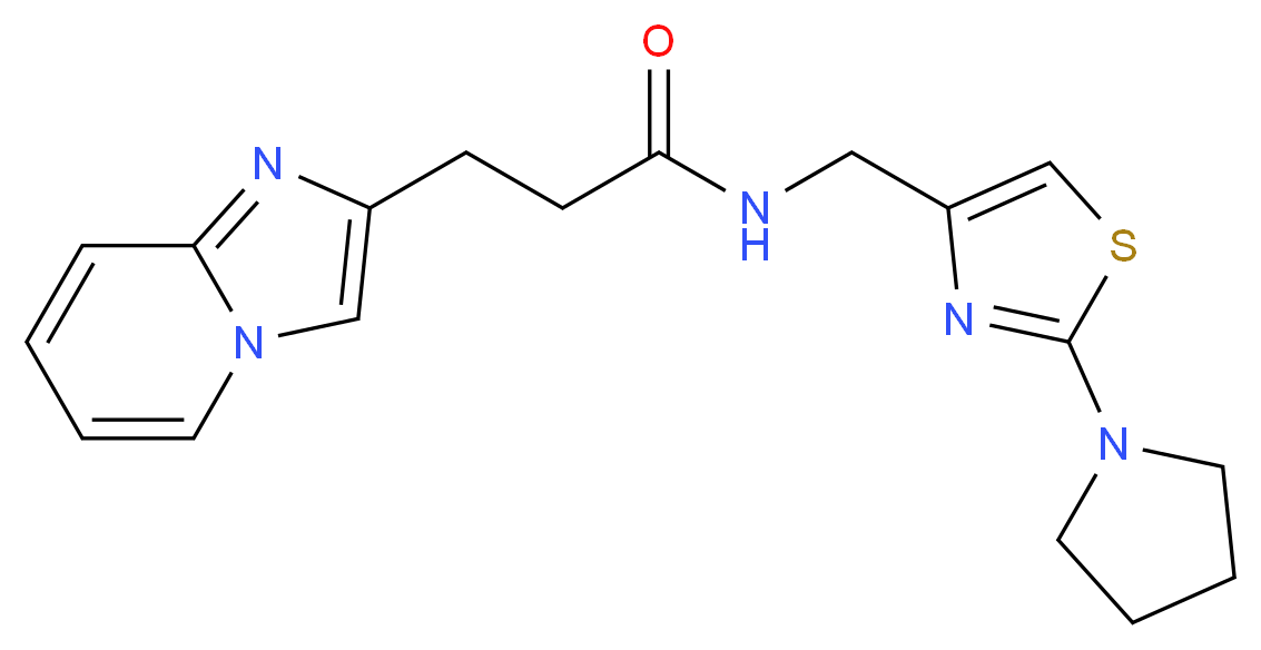 3-imidazo[1,2-a]pyridin-2-yl-N-[(2-pyrrolidin-1-yl-1,3-thiazol-4-yl)methyl]propanamide_Molecular_structure_CAS_)