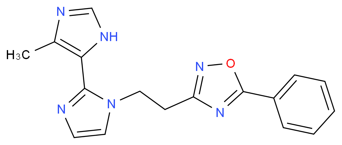 5'-methyl-1-[2-(5-phenyl-1,2,4-oxadiazol-3-yl)ethyl]-1H,3'H-2,4'-biimidazole_Molecular_structure_CAS_)