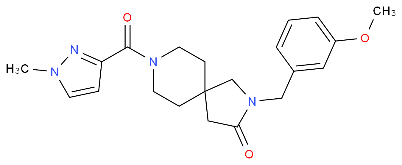 2-(3-methoxybenzyl)-8-[(1-methyl-1H-pyrazol-3-yl)carbonyl]-2,8-diazaspiro[4.5]decan-3-one_Molecular_structure_CAS_)