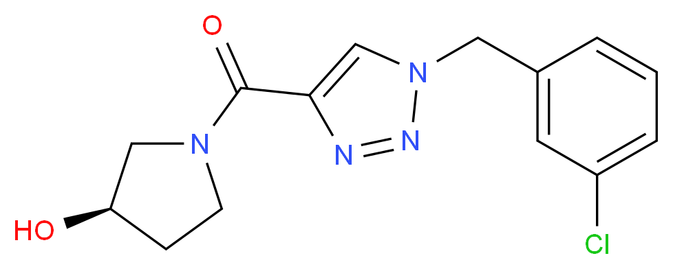 (3R)-1-{[1-(3-chlorobenzyl)-1H-1,2,3-triazol-4-yl]carbonyl}-3-pyrrolidinol_Molecular_structure_CAS_)