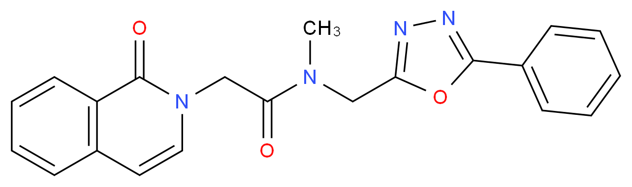N-methyl-2-(1-oxoisoquinolin-2(1H)-yl)-N-[(5-phenyl-1,3,4-oxadiazol-2-yl)methyl]acetamide_Molecular_structure_CAS_)
